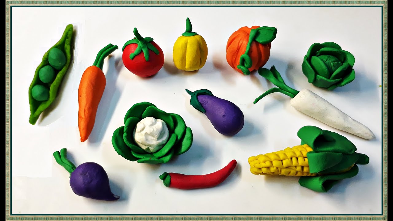How to make realistic vegetables with Playdough / Modelling Clay || DIY Clay Vegetables Making ideas
