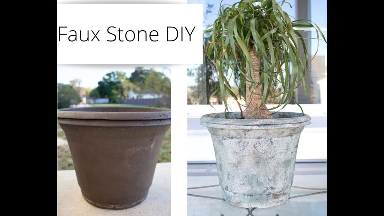 TRANSFORM YOUR PLASTIC PLANTERS/Faux Stone Look