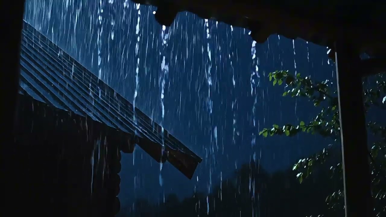 Heavy Rain on a Tin Roof for Sleeping - Sleep Instantly with Rain Sounds & Thunder at Night