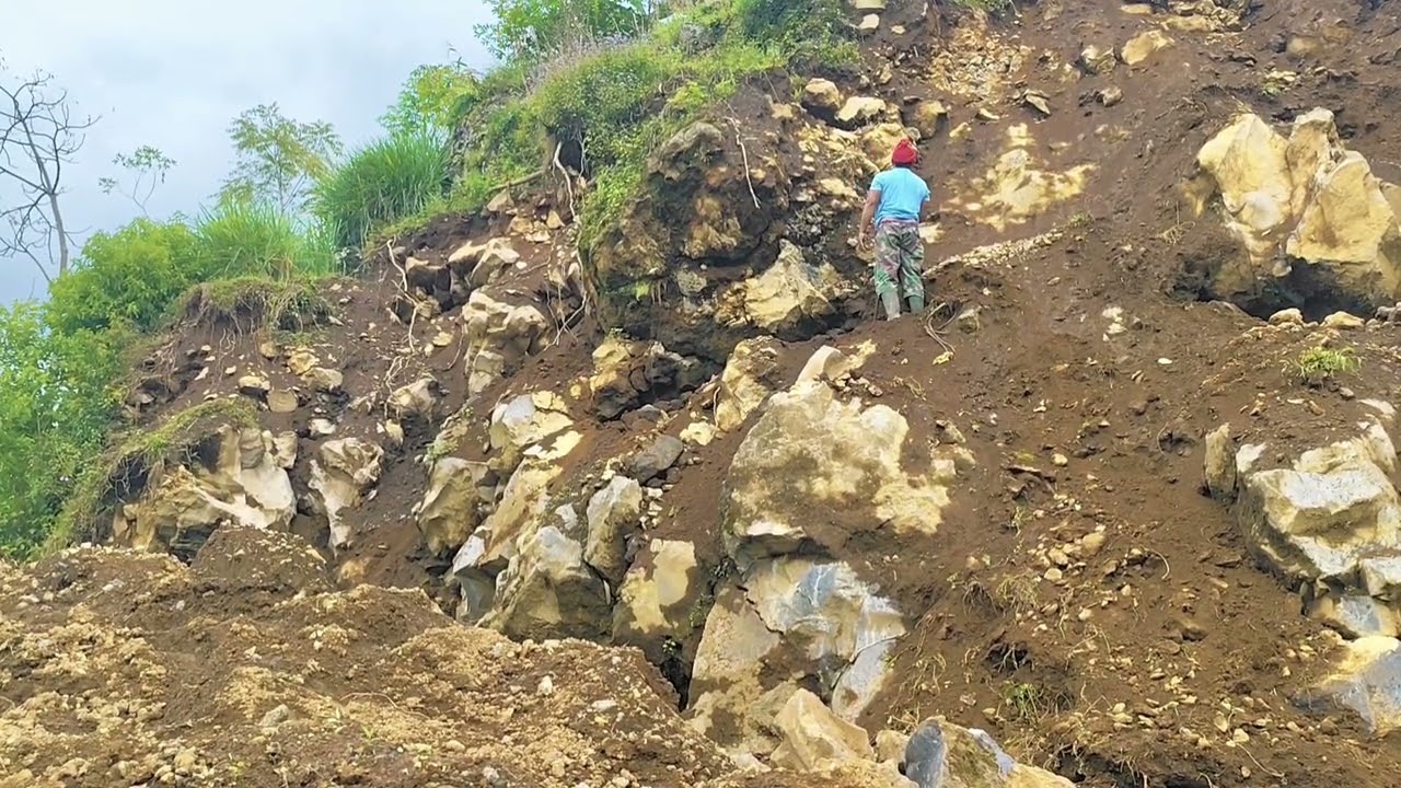 the land is covered by giant rocks