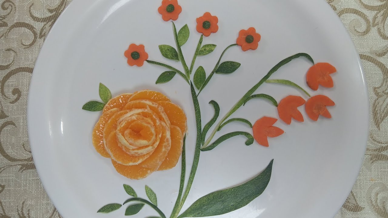 Fruit decorations/carrot, cucumber, orange carving/Amazing fruits decorations....