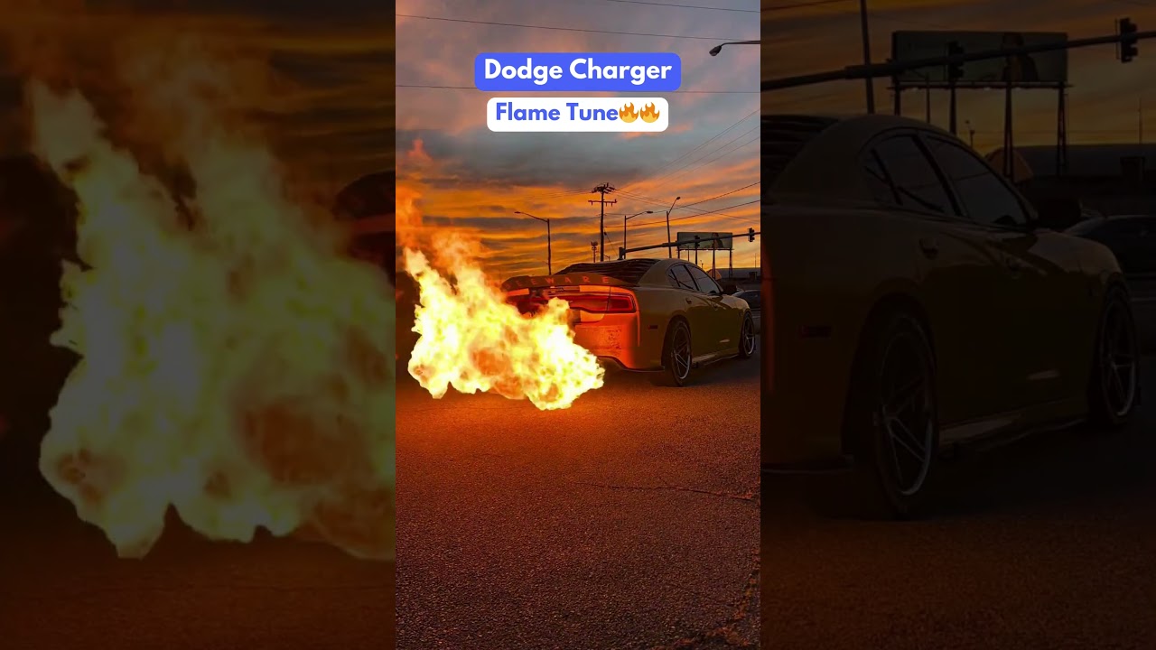 Dodge Charger Hellcat Sound With Fire Massive Exhaust🔥 #dodge #hellcat  #shorts