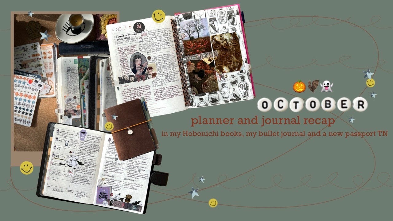 October flip through | Hobonichi Cousin, Wonderland222 bullet journal and passport TN!