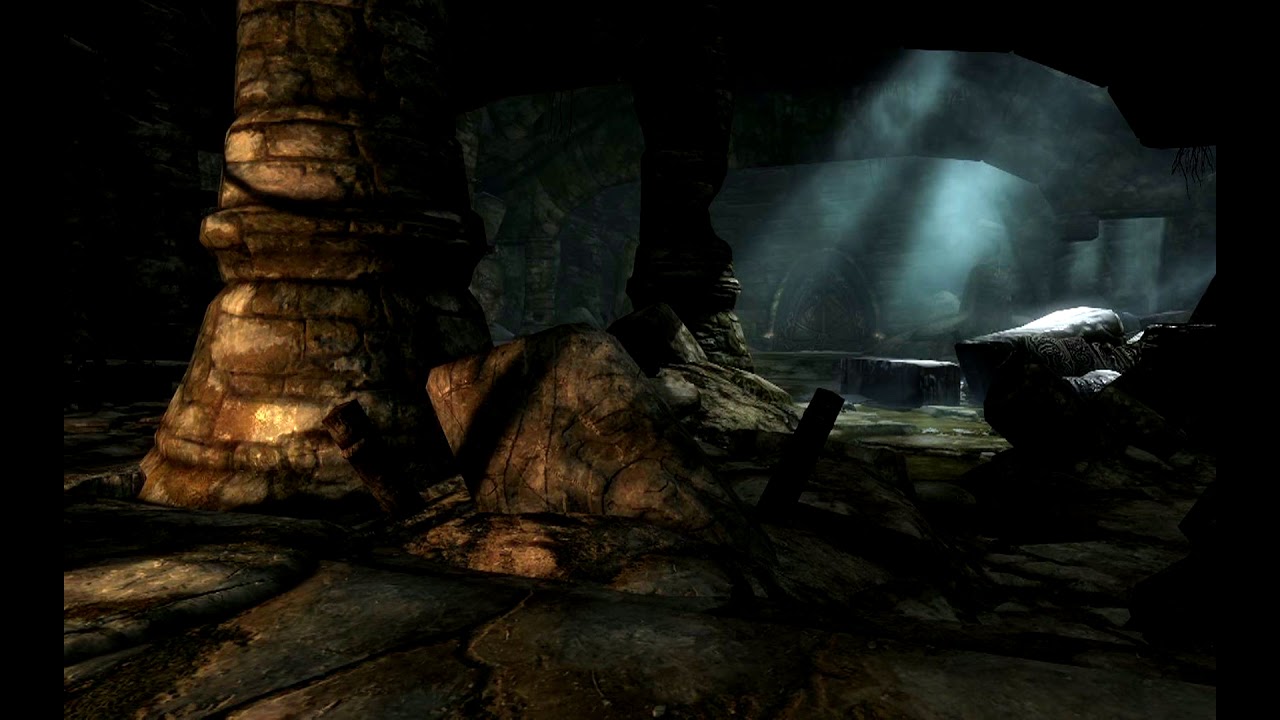 Game ASMR - Dungeon #2 (Skyrim) | Underground Ambient Cave Sounds
