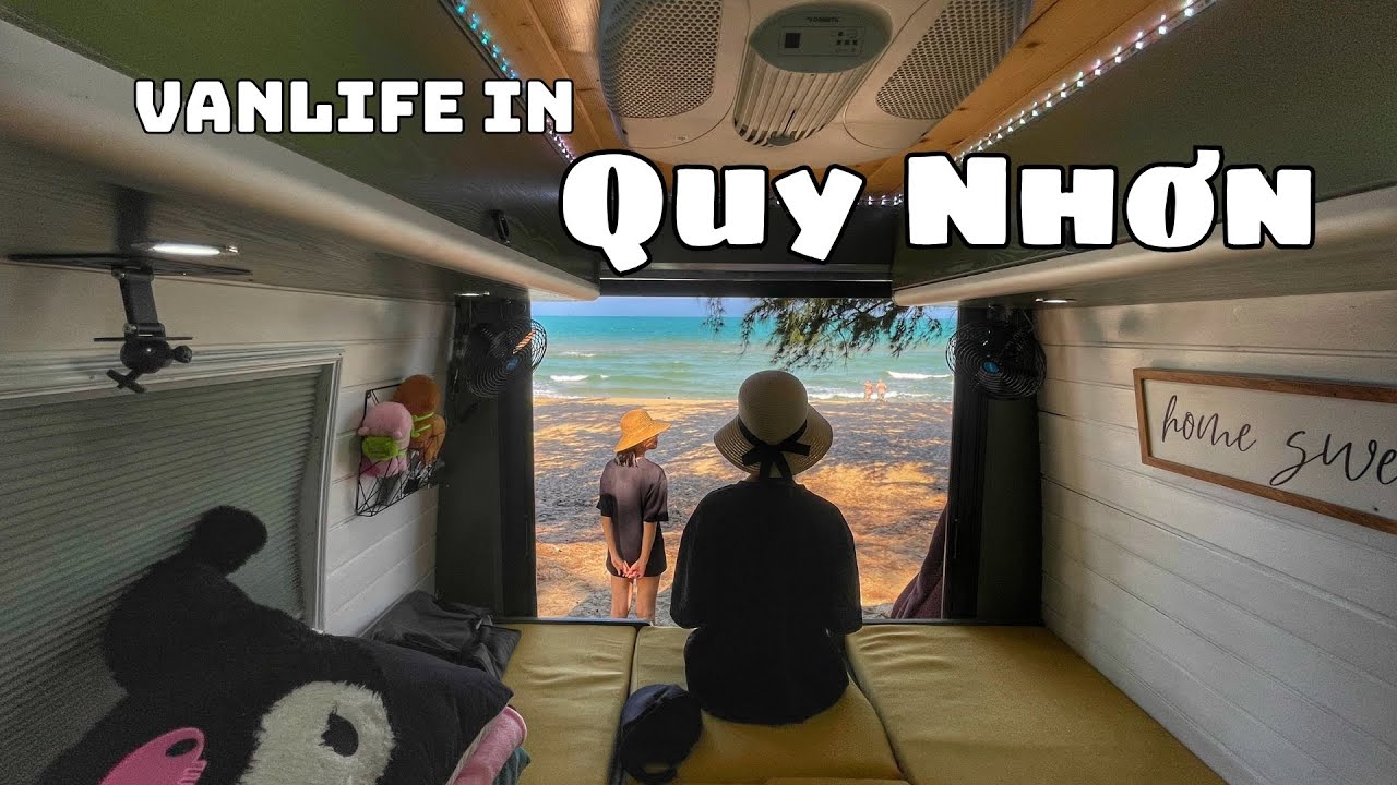 Cuộc sống trên xe Nhà Di Động tại Quy Nhơn | Khám phá làng chài Nhơn Lý , Biển Quy Hòa