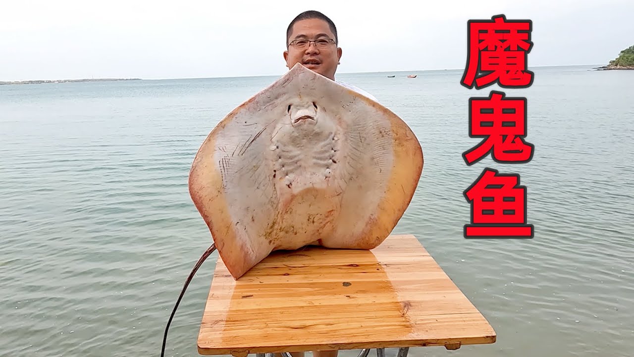 850买条魔鬼鱼，比饭桌还大，做辣子鱼越吃越上瘾！