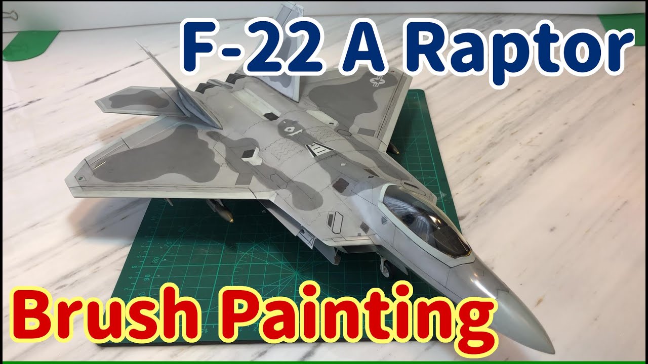 [Plastic Model] F-22 A Raptor 1:48  [Brush Painting]
