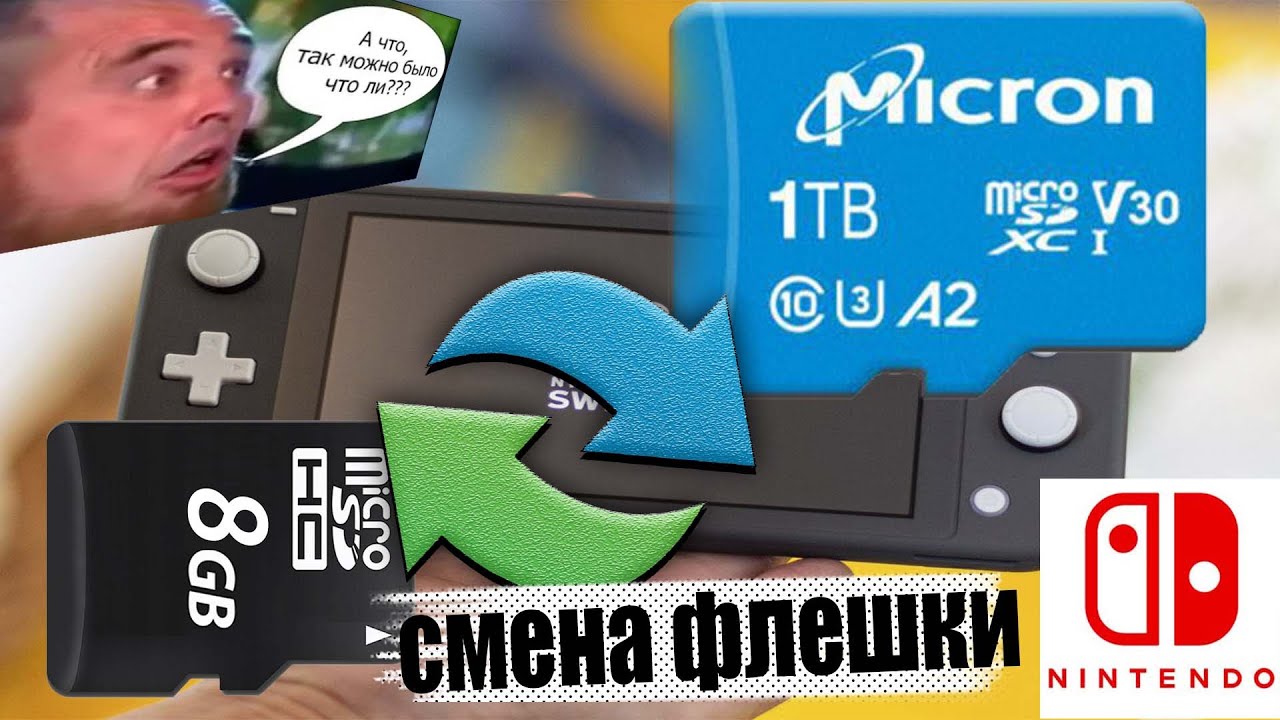 Как заменить флешку Micro-SD на прошитой Nintendo SWITCH чтобы ничего не СЛЕТЕЛО?