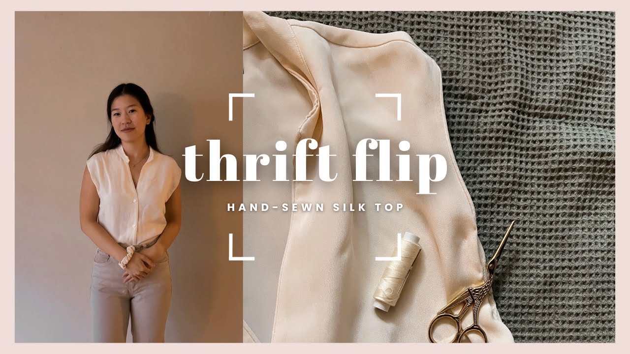 THRIFT FLIP // DIY classic silk top (no machine)