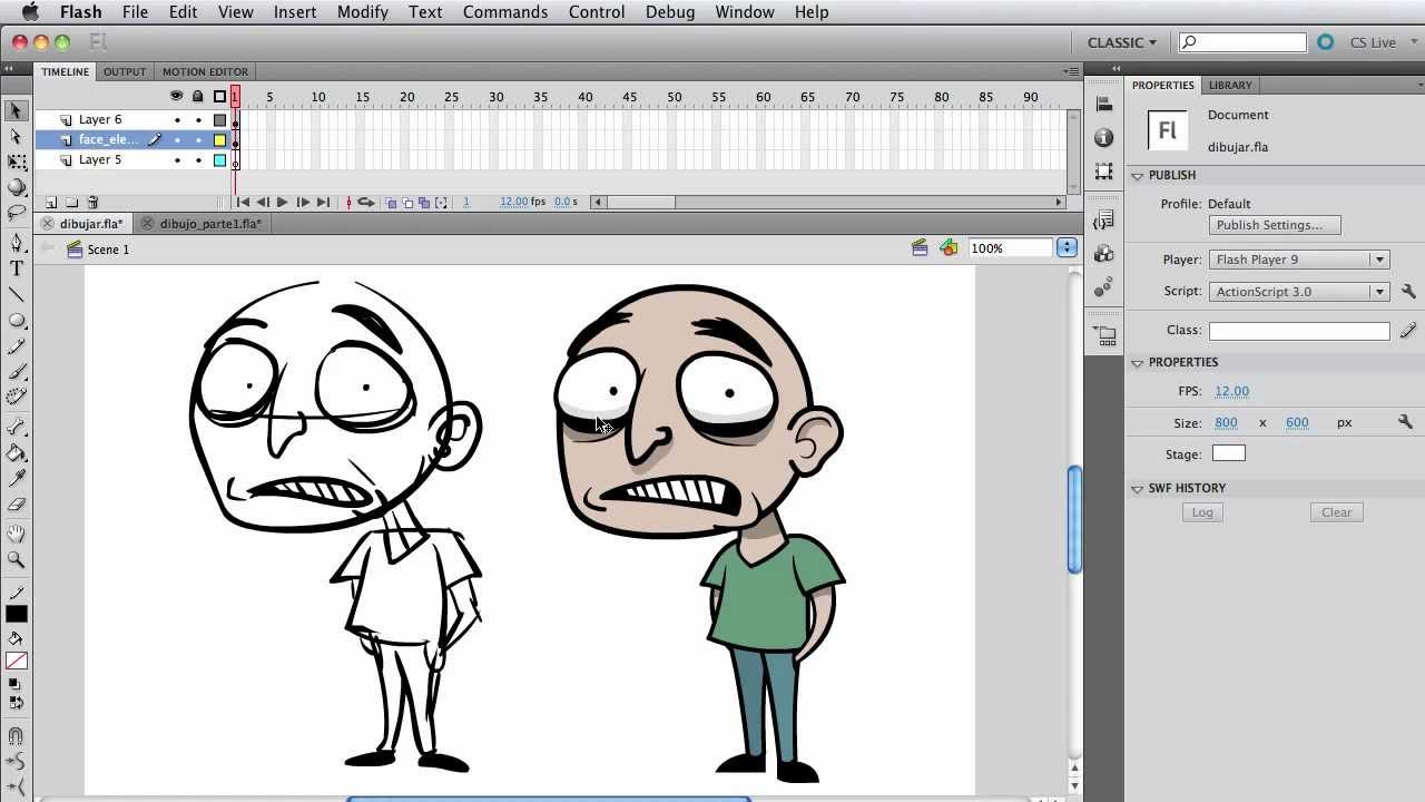 Flash: Draw a Cartoon Character for Animation (Part 1/5)