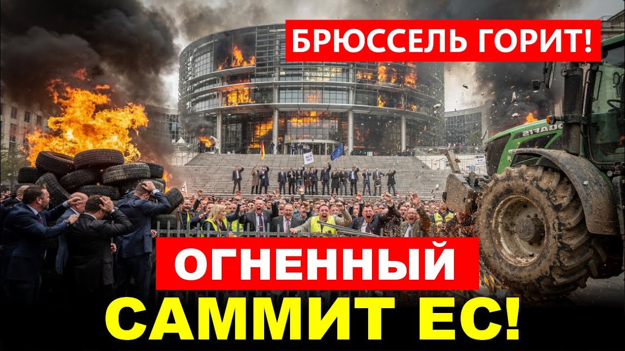 Брюссель в огне: Штурм Евроквартала, горящие покрышки и захват здания Совета!