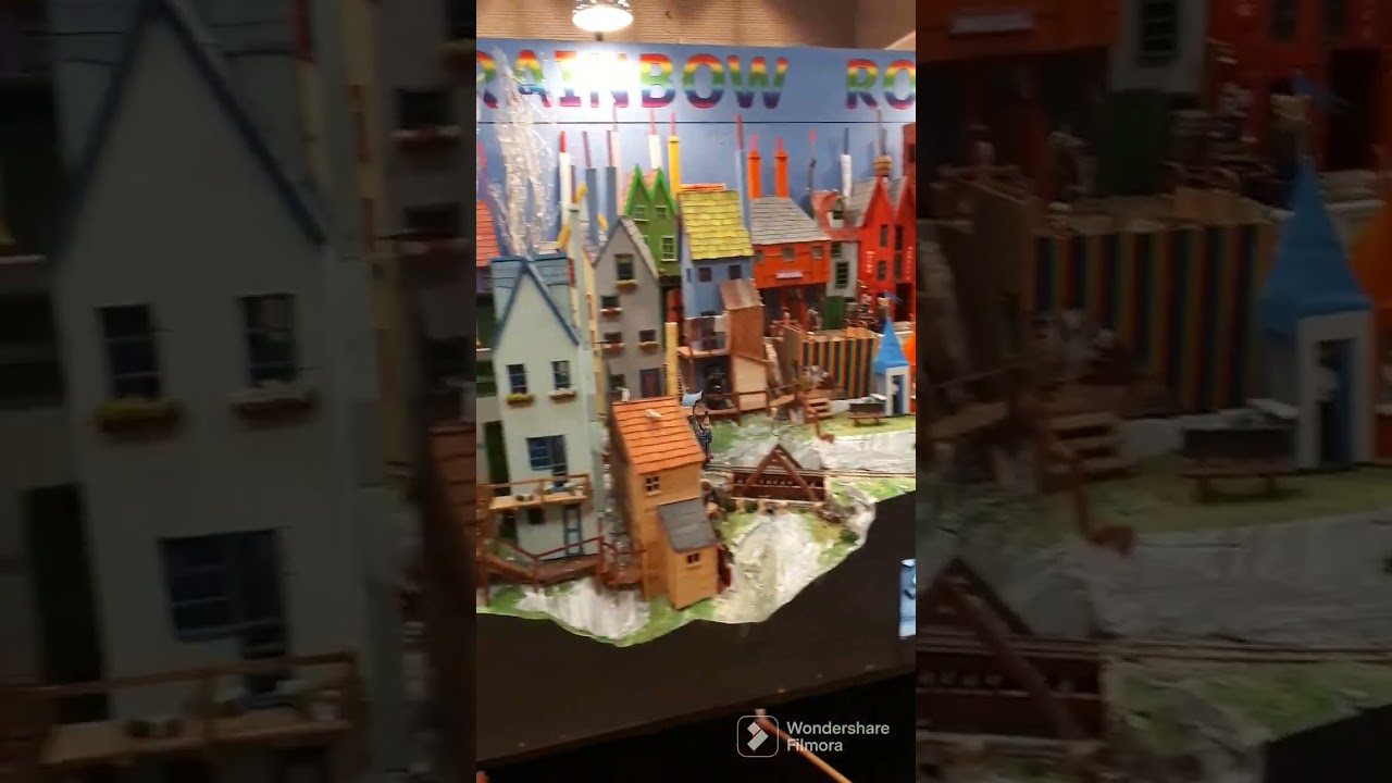 Layout at Tonbridge model railway exhibition 2023 filmed by Mangley Town