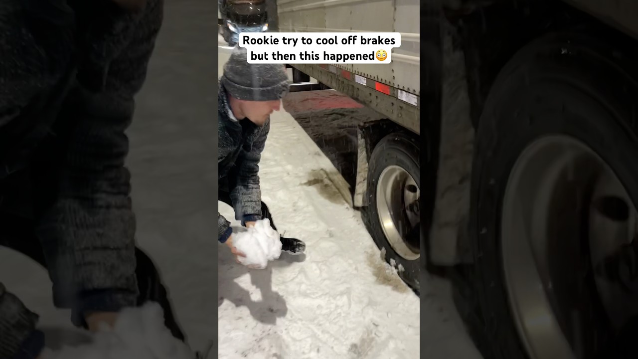 Rookie fries the brakes🔥 then makes it WORSE! #truckers #trucking #fails #brakes #mechanic #smoke