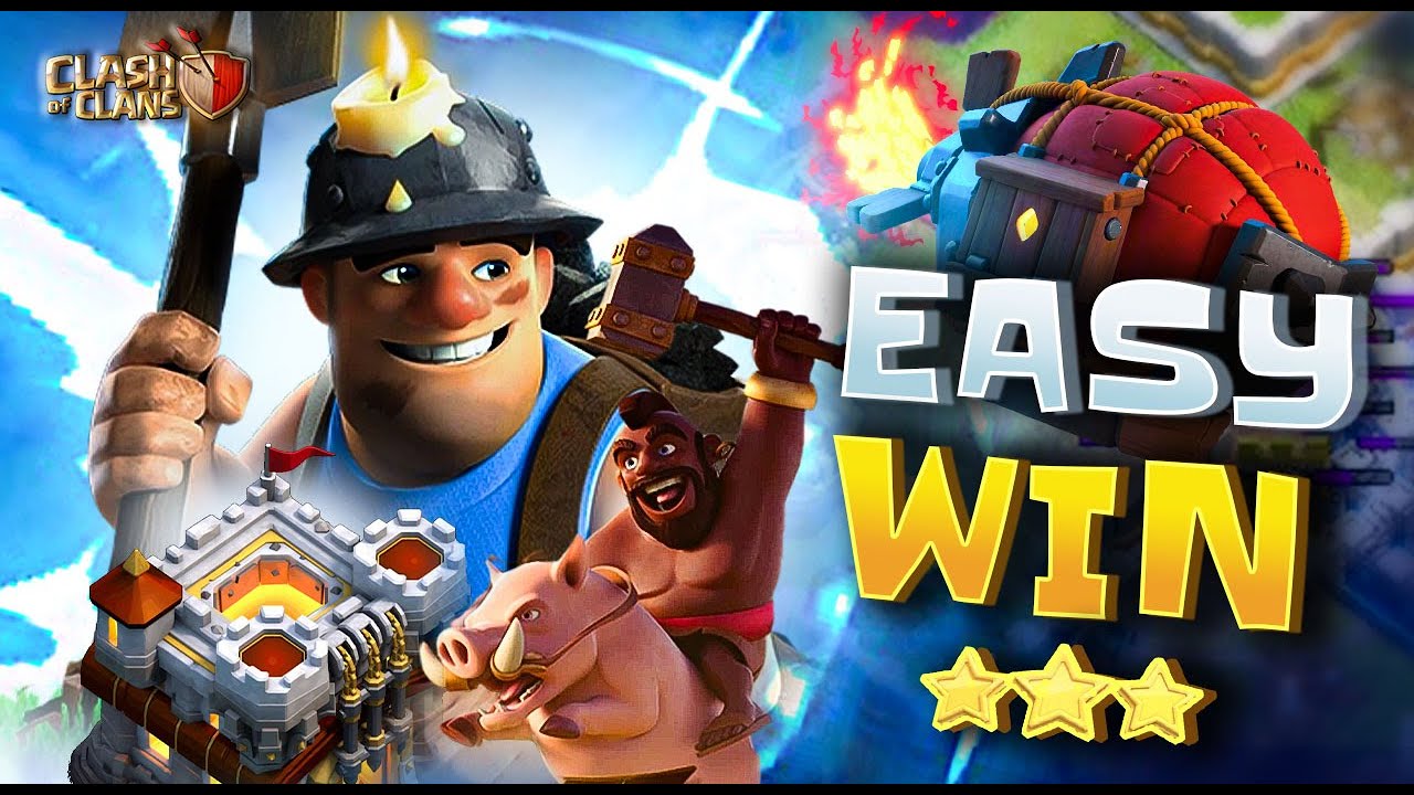 Queen Charge Hogs Miner with Blimp | Best 2025 TH11 Attack Strategy  in Clash of Clans!