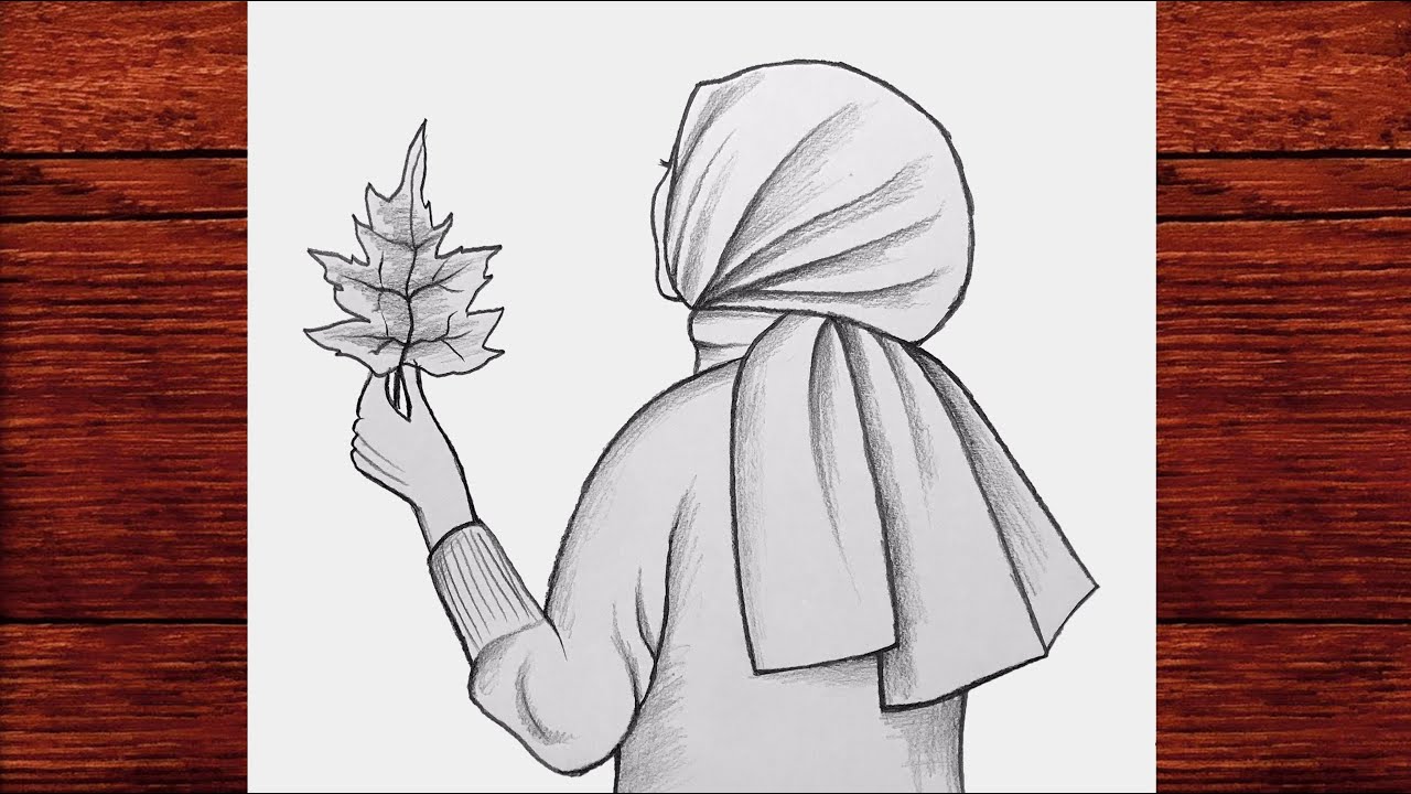 Başörtülü Kız Çizimi - Kapalı Güzel Kız Nasıl Çizilir - Tesettürlü Kız Çizimi - Karakalem Çizimleri