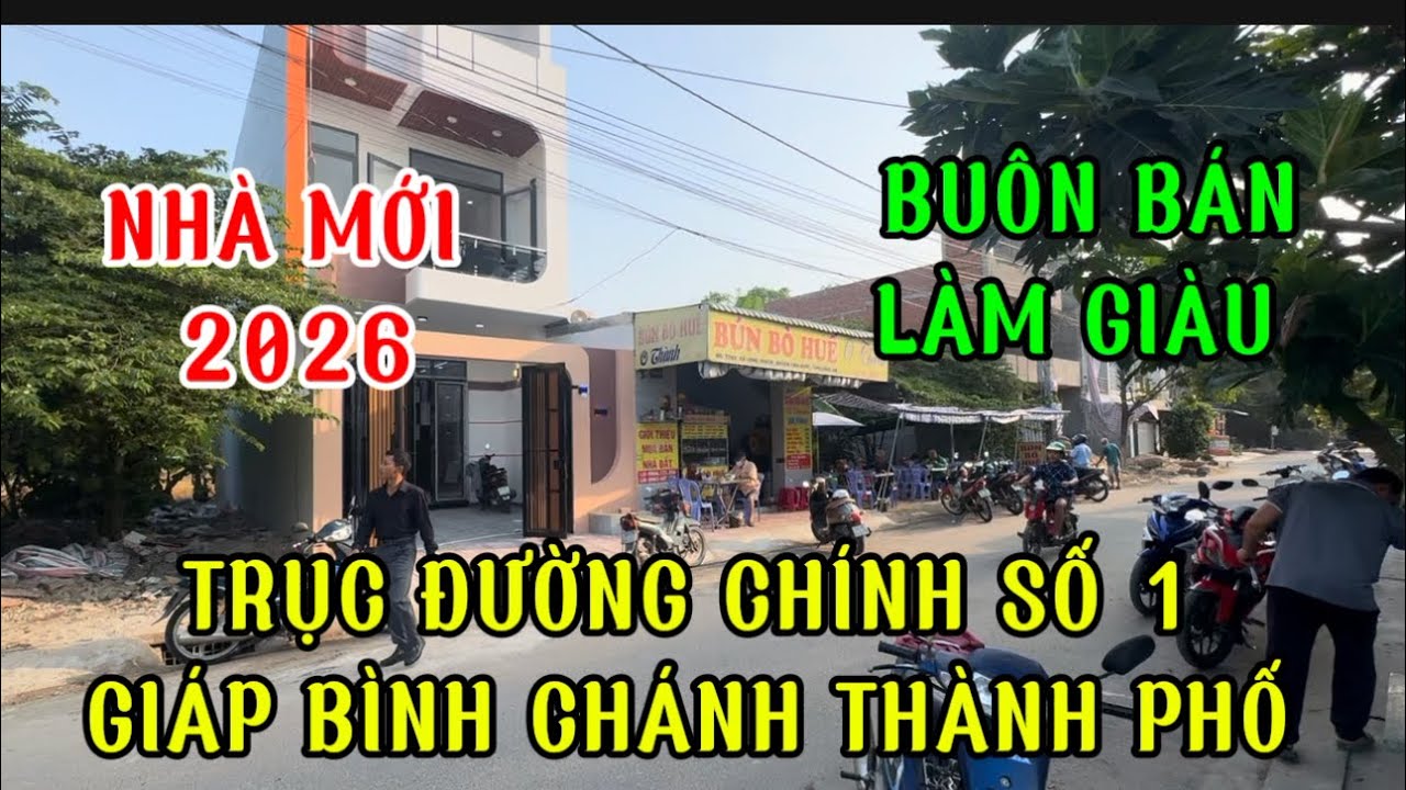 Nhà mới .mặt tiền buôn bán được.ngay khu dân cư trung thành giáp bình Chánh về bx miền Tây 