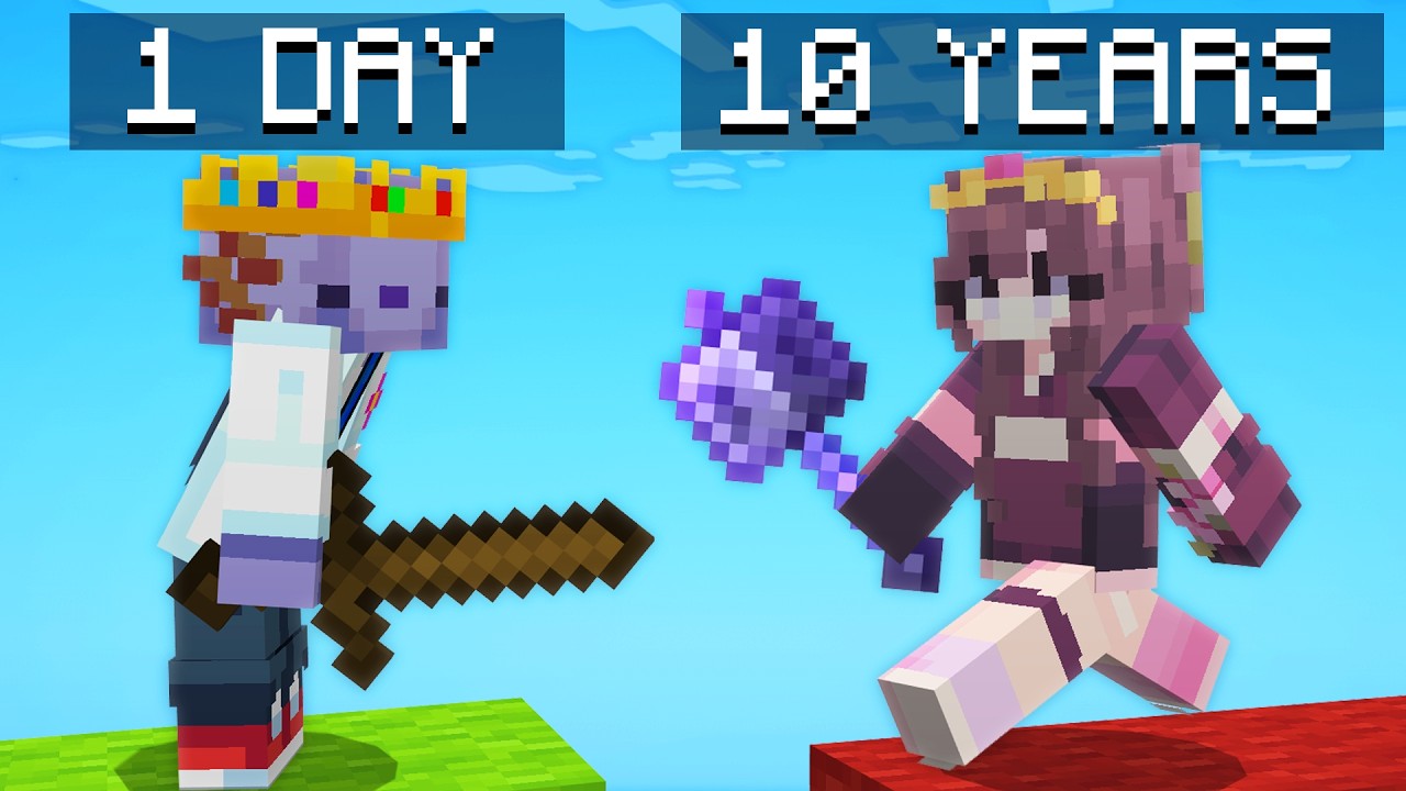 1 Day vs 10 Year Minecraft Player