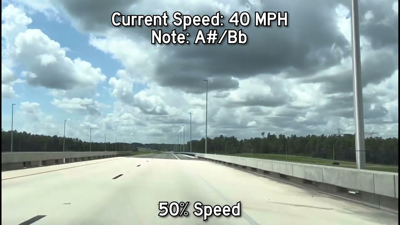 What Florida’s Grooving Sounds Like At Different Speeds (20 - 160 MPH) (Simulation)