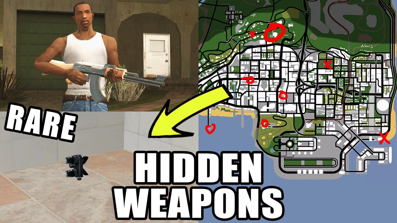 ВСЕ МЕСТА ПРОПУЩЕННОГО ОРУЖИЯ в Лос-Сантосе GTA San Andreas