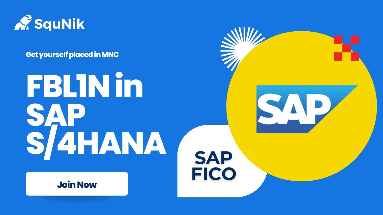 FBL1N in SAP S4 Hana | SquNik