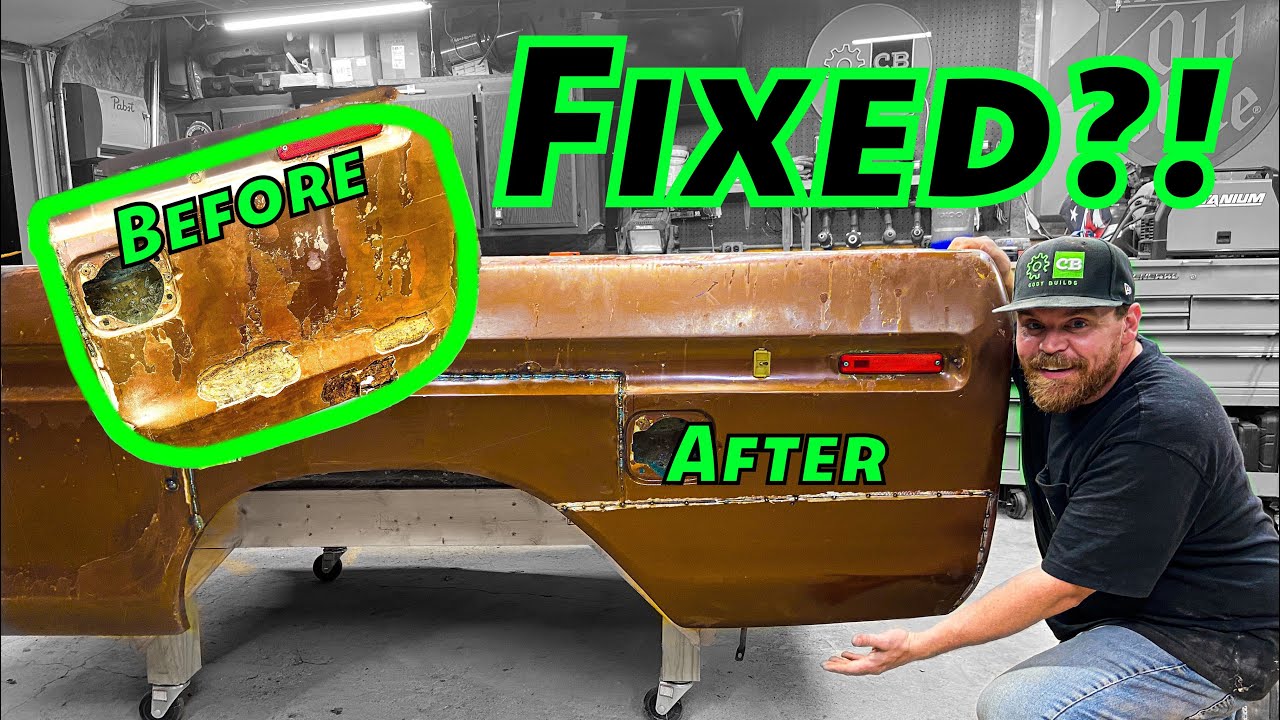 REPAIRING the Rusty Quarter Panel on My Dentside Ford Truck Bed!