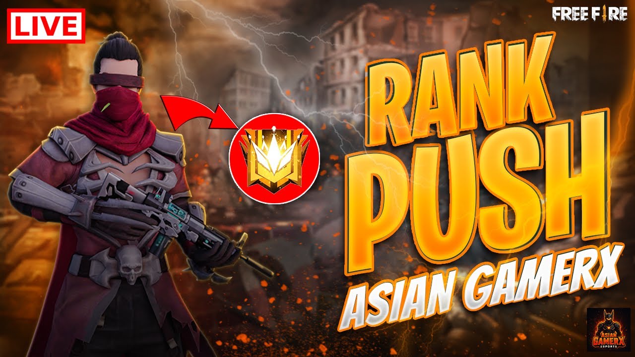 GRANDMASTER RANK PUSH LIVE | 1v4 CLUTCH CHALLENGE 😈 Free Fire Hindi (Portrait)