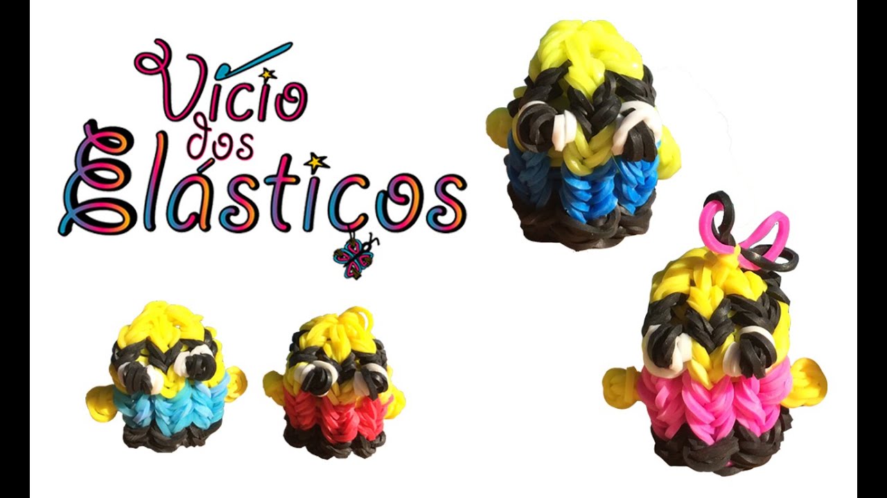 Como fazer Minion de elásticos no tear - Rainbow Loom