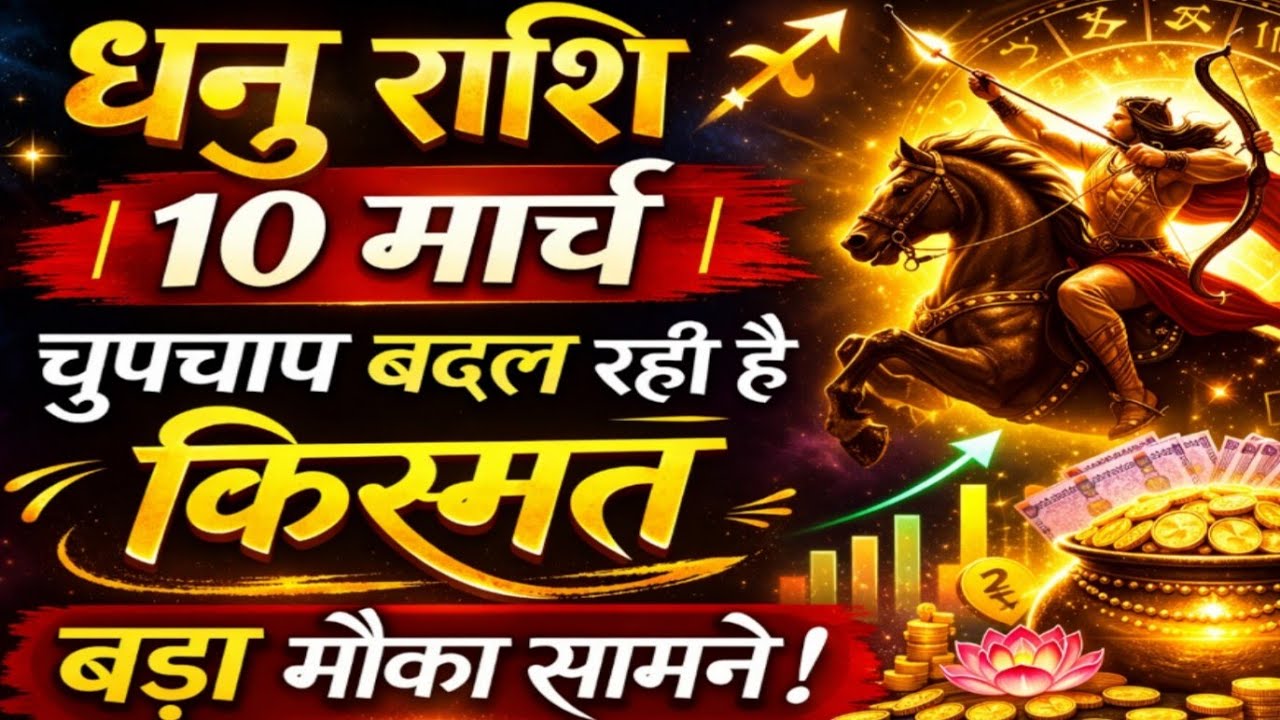 धनु राशि 10 मार्च | चुपचाप बदल रही है किस्मत | बड़ा मौका सामने!@CrazyAstroGyan 