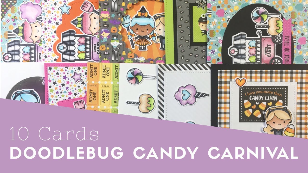 10 Cards | Doodlebug Candy Carnival | Halloween