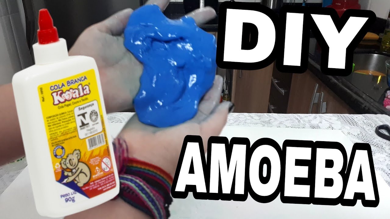 DIY AMOEBA COM COLA BRANCA E CORANTE | SER&Aacute; QUE FUNCIONA ? |