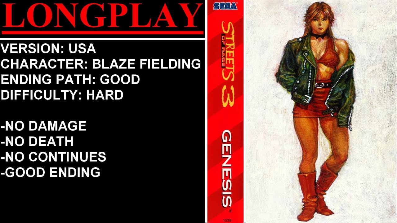 Streets of Rage 3 [USA] (Sega Genesis) - (Longplay - Blaze Fielding | Hard | Good Ending Path)