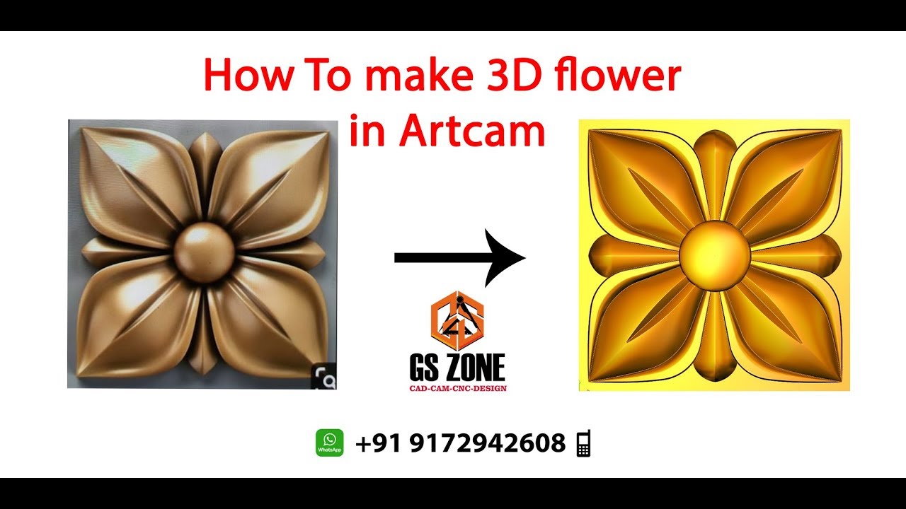 How to make 3D flower in Artcam #GS_Zone @#Artcam #CNC #Flower #3D