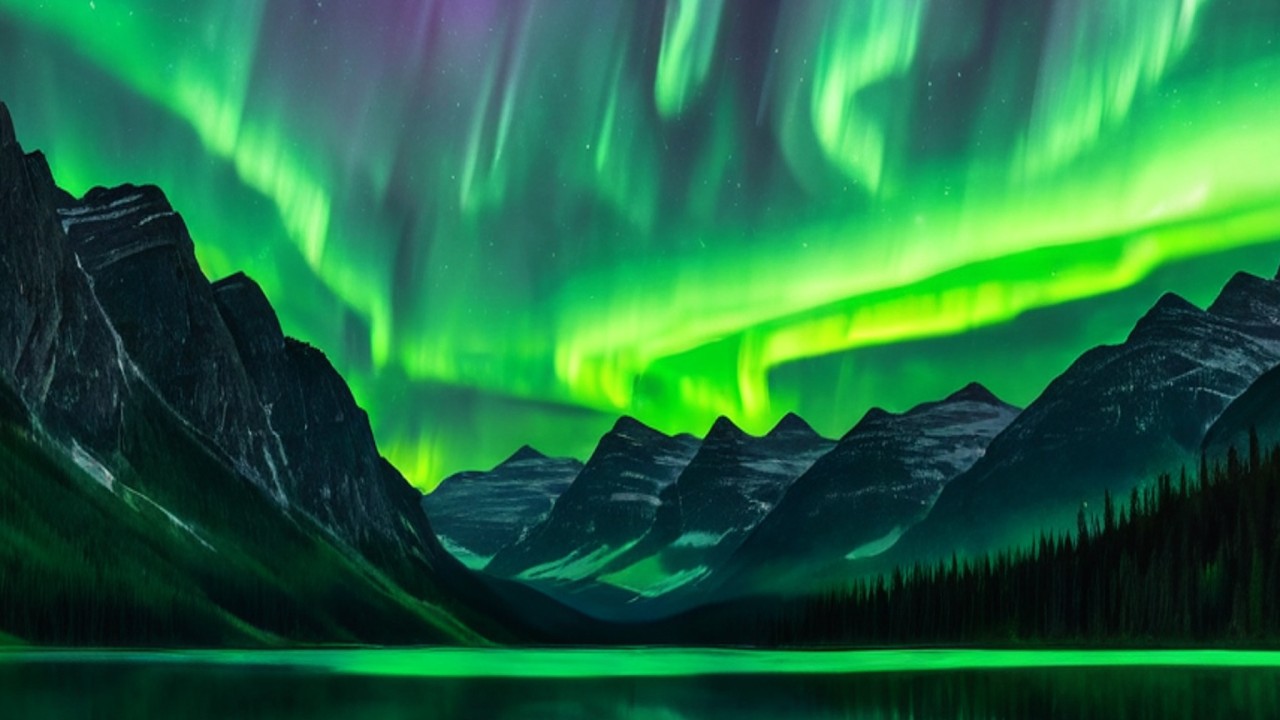 Northern Lights Over Frozen Lake | 4K Relaxing Ambient Nature for Sleep & Study