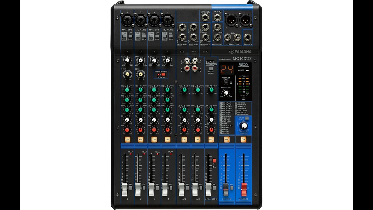 Présentation table de mixage Yamaha MG10XUF.