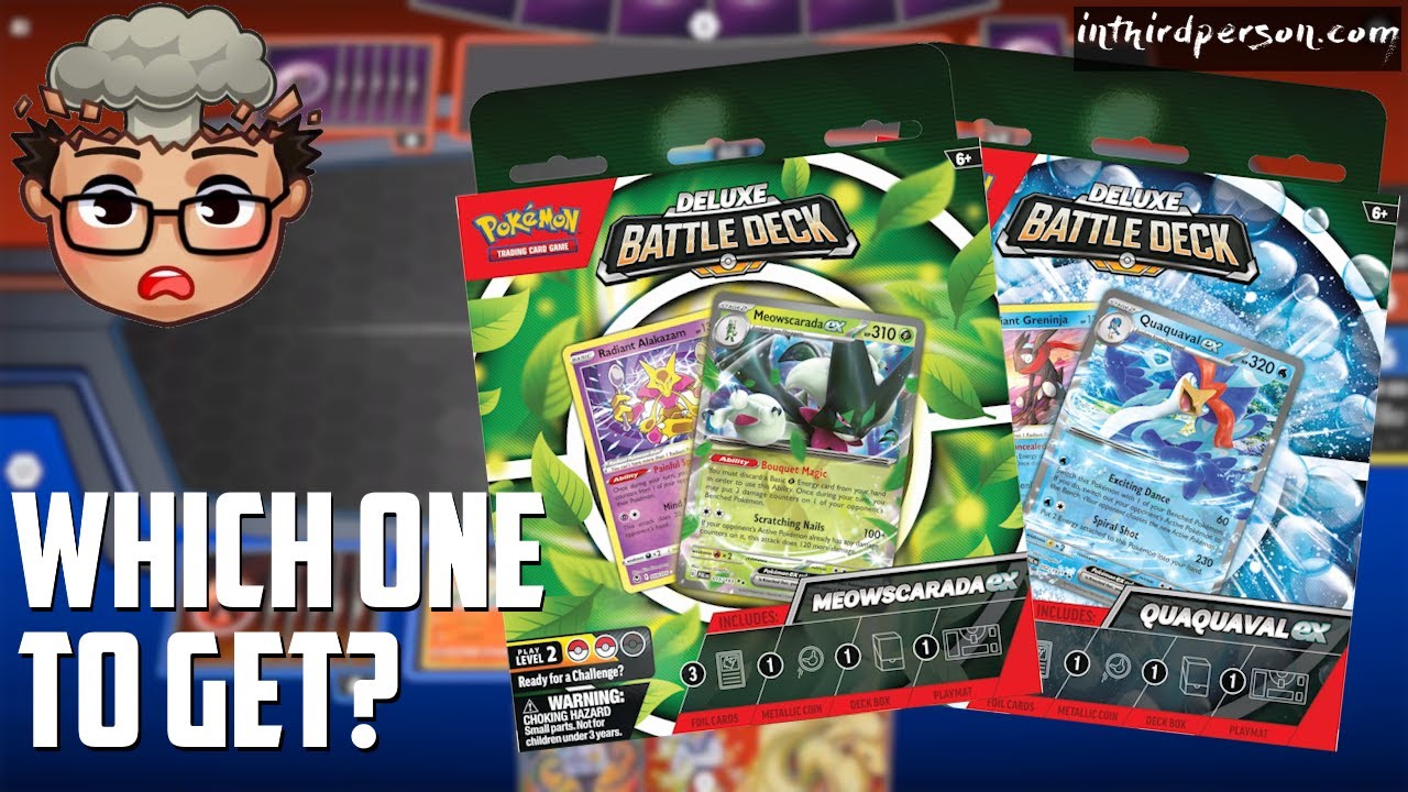 Which Pokemon TCG Deluxe Battle Deck is Better? (Meowscarada ex vs. Quaquaval ex) (Pokemon TCG News)