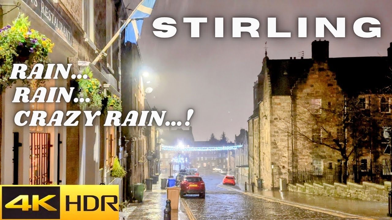 STIRLING,SCOTLAND.A Rainy Walk 🌧️ ☔️ 4K HDR