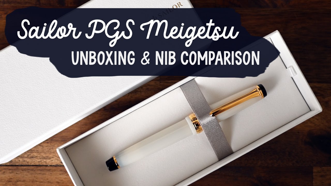 Sailor Pro Gear Slim Meigetsu Fountain Pen Unboxing | Sailor Nib Comparison