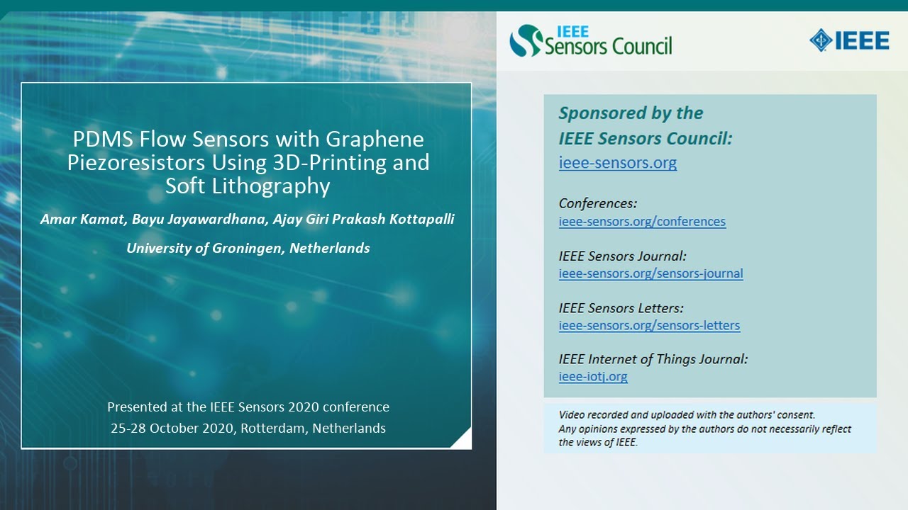 PDMS Flow Sensors with Graphene Piezoresistors Using 3D-Printing and Soft Lithography