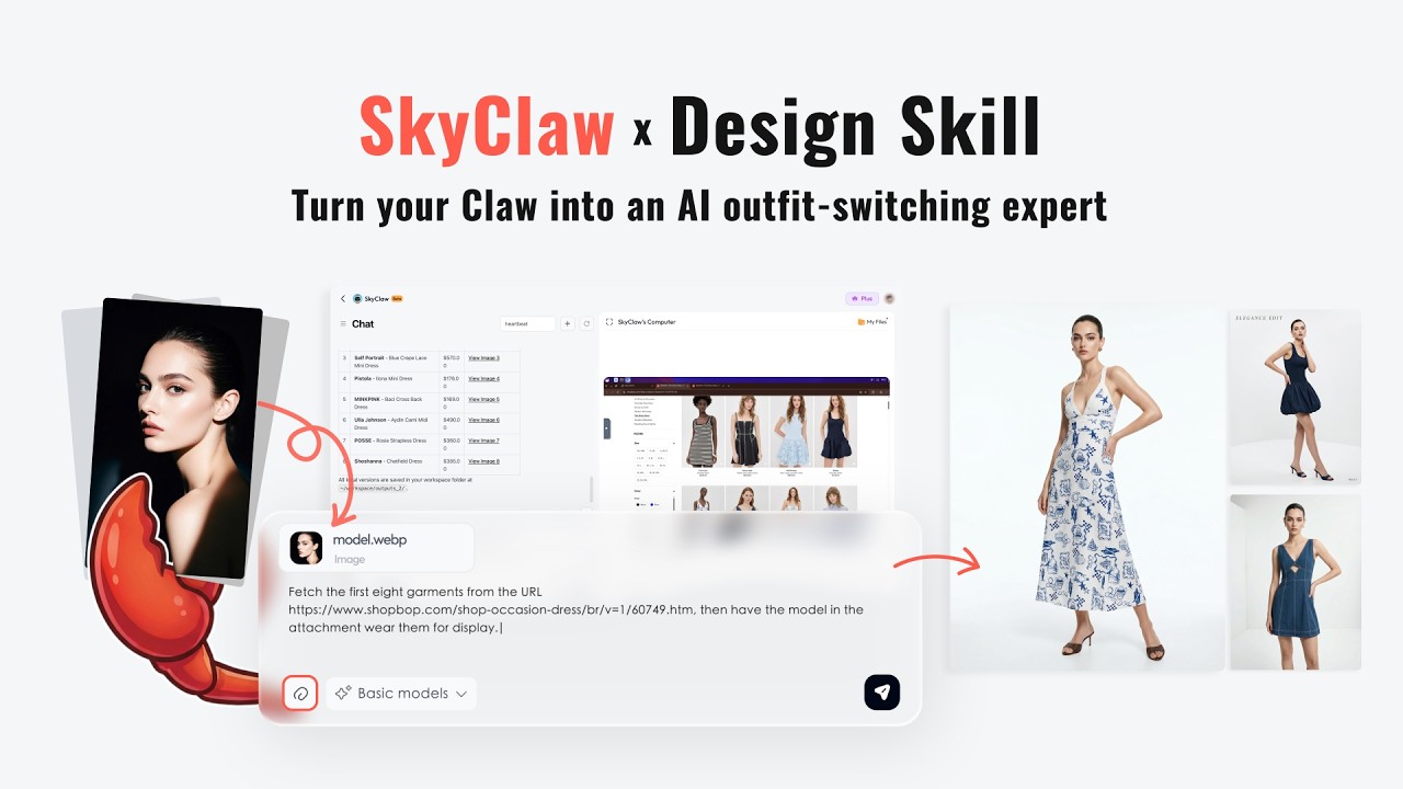 SkyClaw x Design Skill: Turn Your Claw into an AI Outfit-Switching Expert