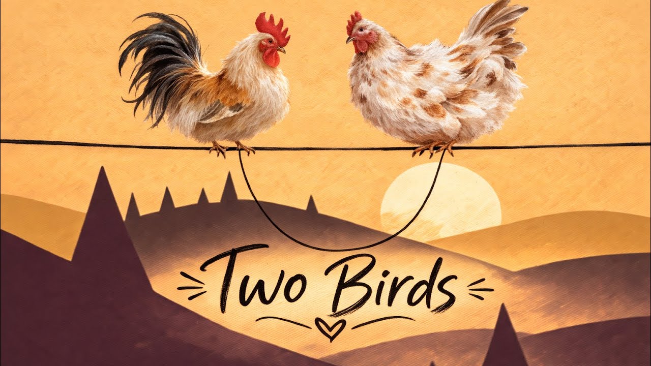 Two Birds On A Wire #twobirds #twobirdsonawire #chicken