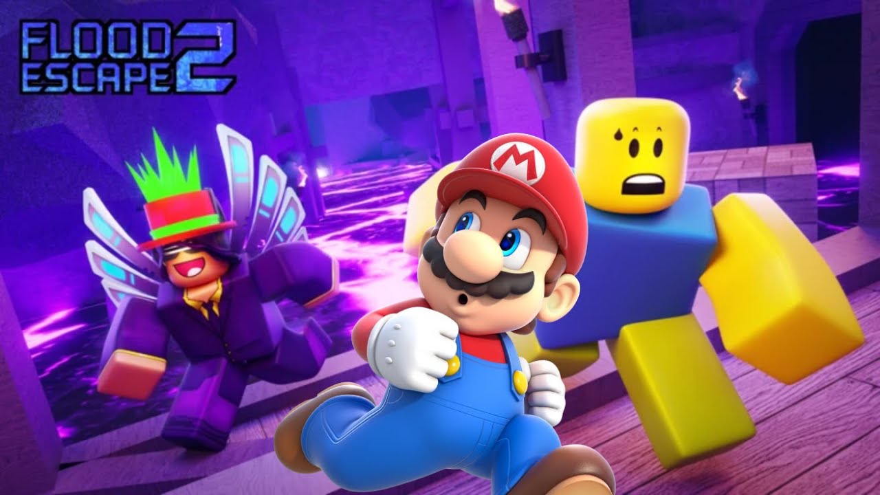 Mario Plays Flood Escape 2!!