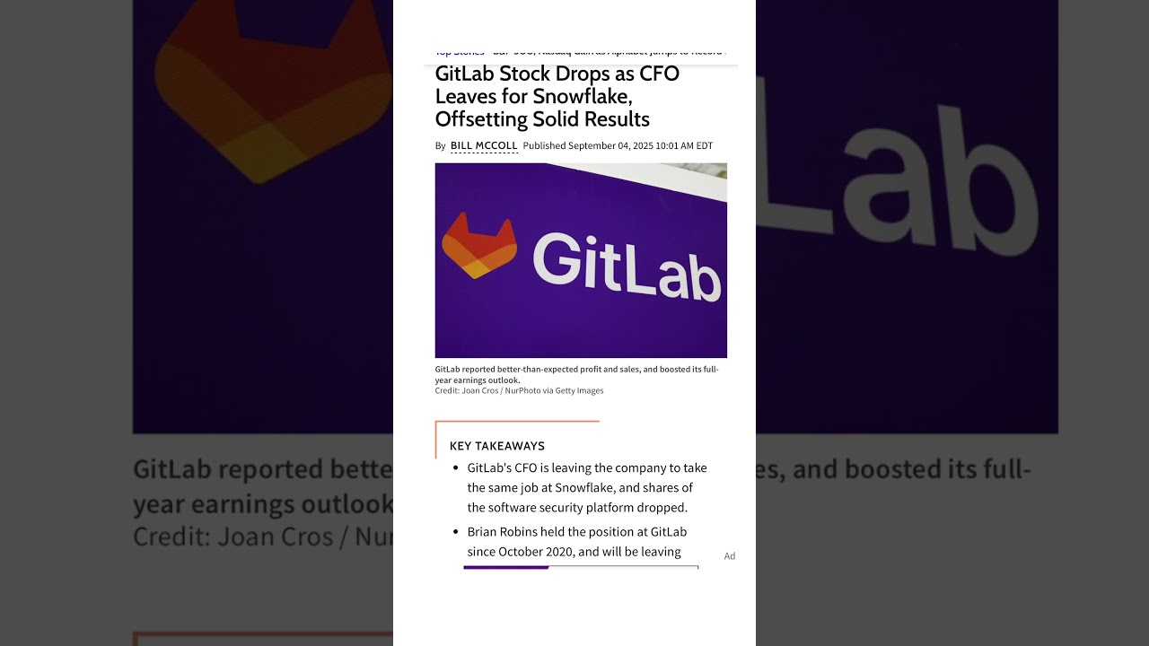 GITLAB Stock Drops