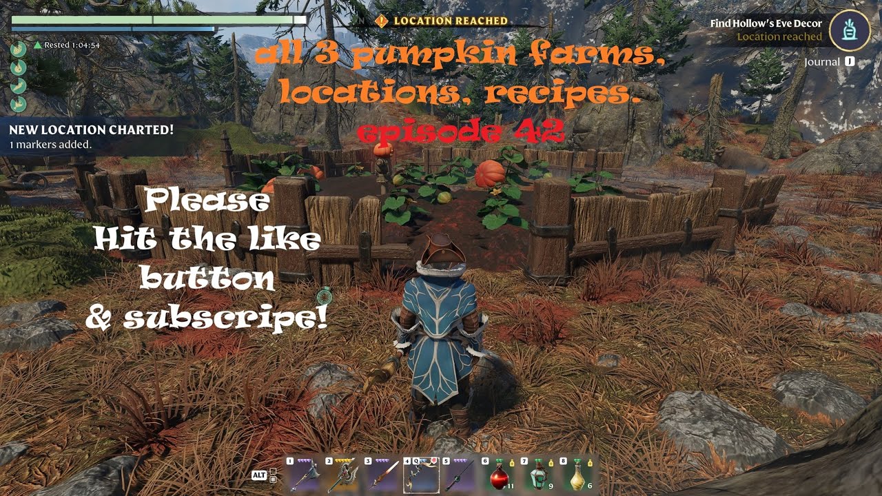 Enshrouded 2024 Locations and recipes with how to for all 3 Pumpkin Patches.