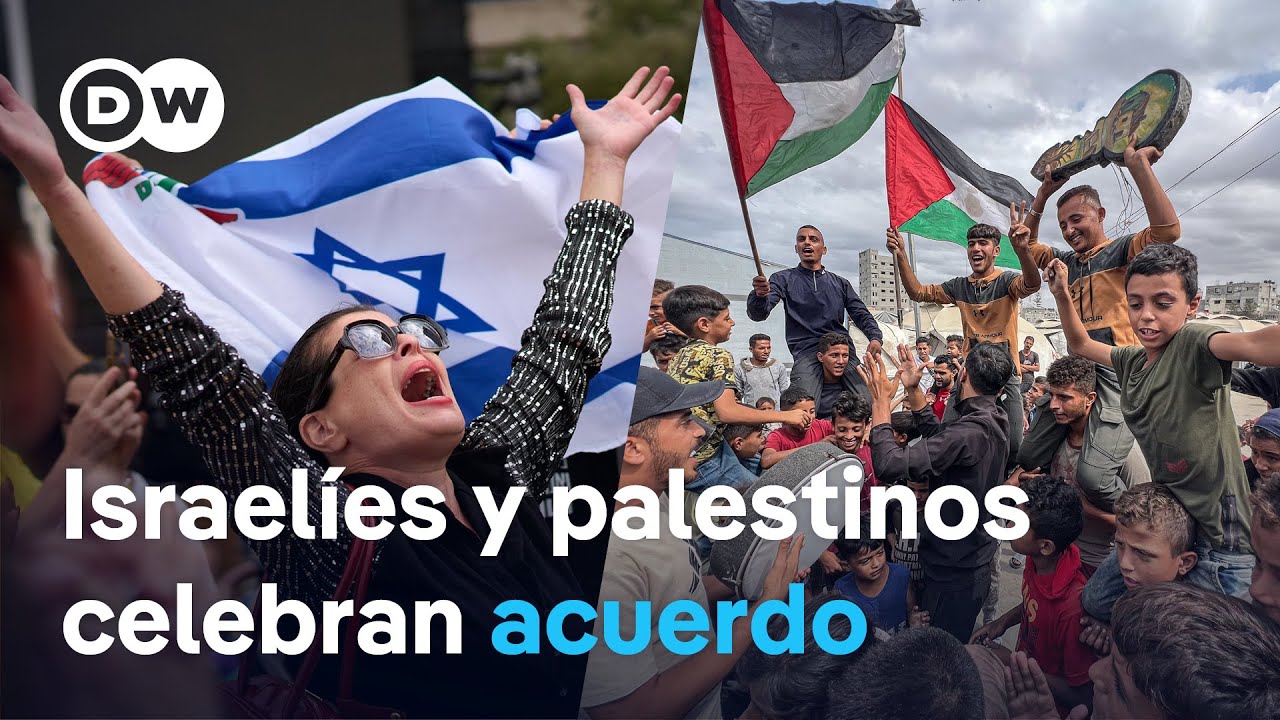 Israelíes y palestinos reaccionan con euforia al acuerdo para el fin de la guerra en Gaza