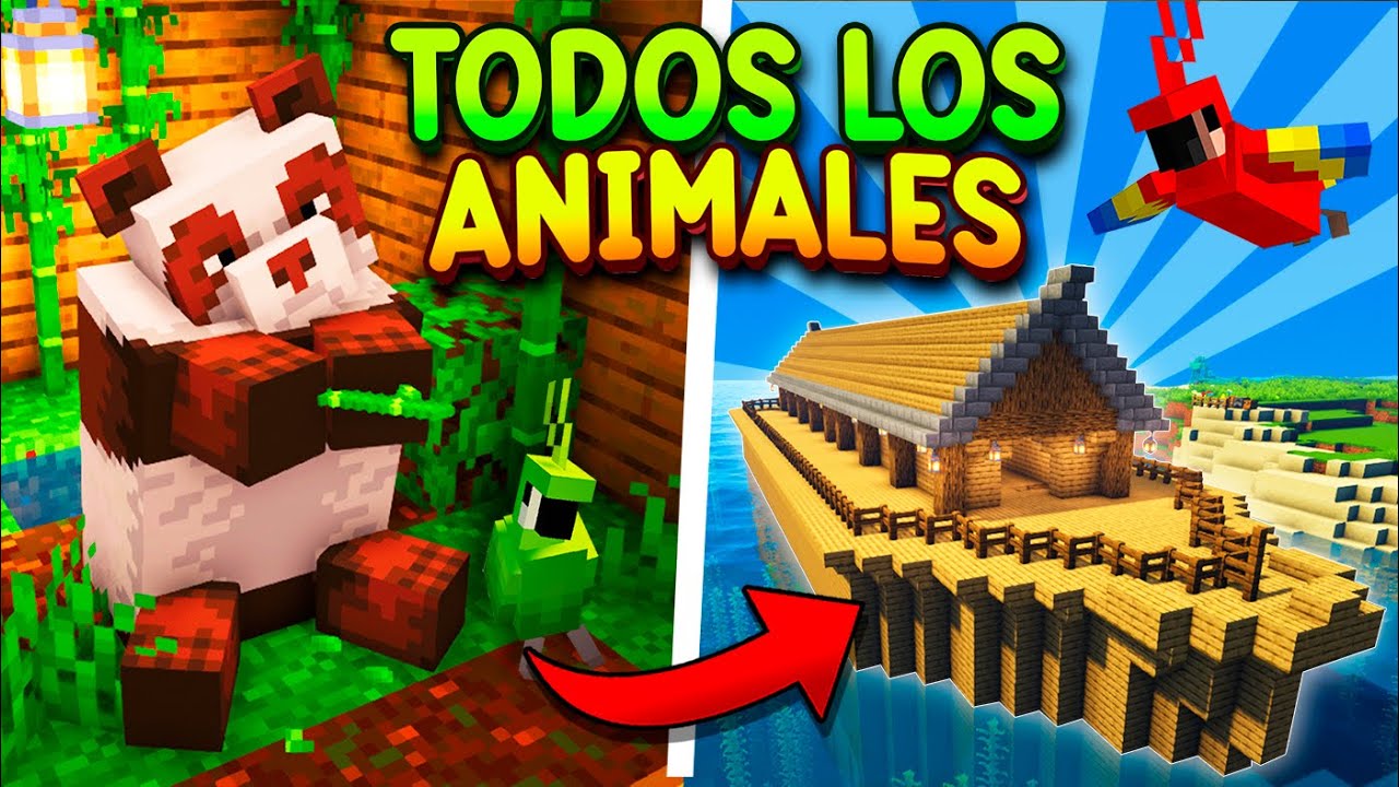 Constru&iacute; un ARCA con TODOS los ANIMALES de MINECRAFT 🐼🦜