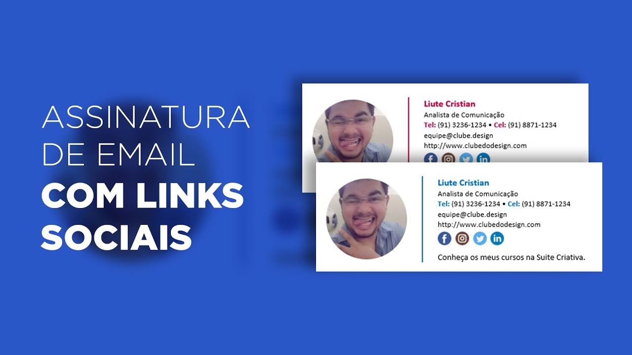 Criando assinatura de email com links sociais
