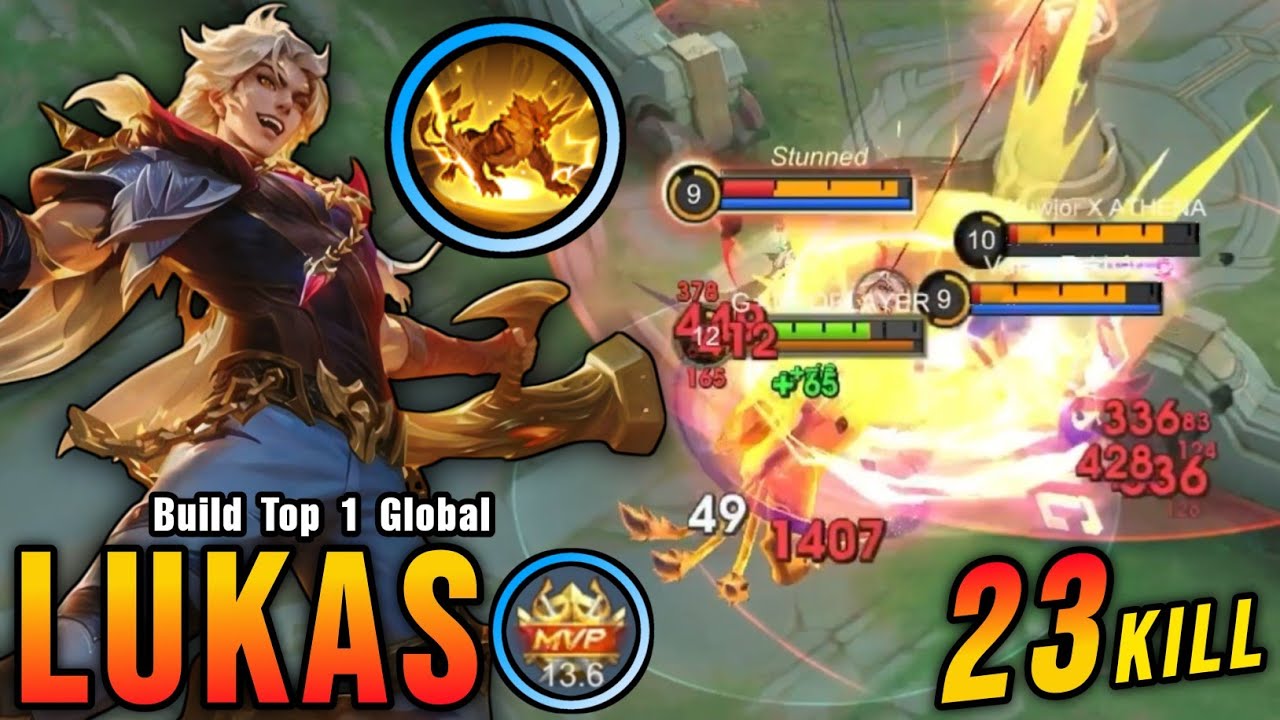Offlane Monster!! Lukas Beast Mode Insane 23 Kills!! - Build Top 1 Global Lukas ~ MLBB