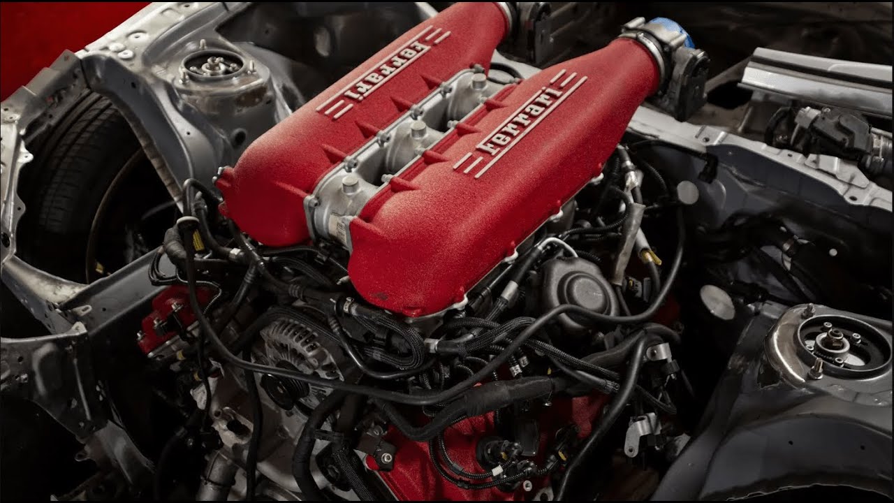 Этот Ferrari 458 был сильно поврежден из-за слишком малого количества моторного масла.