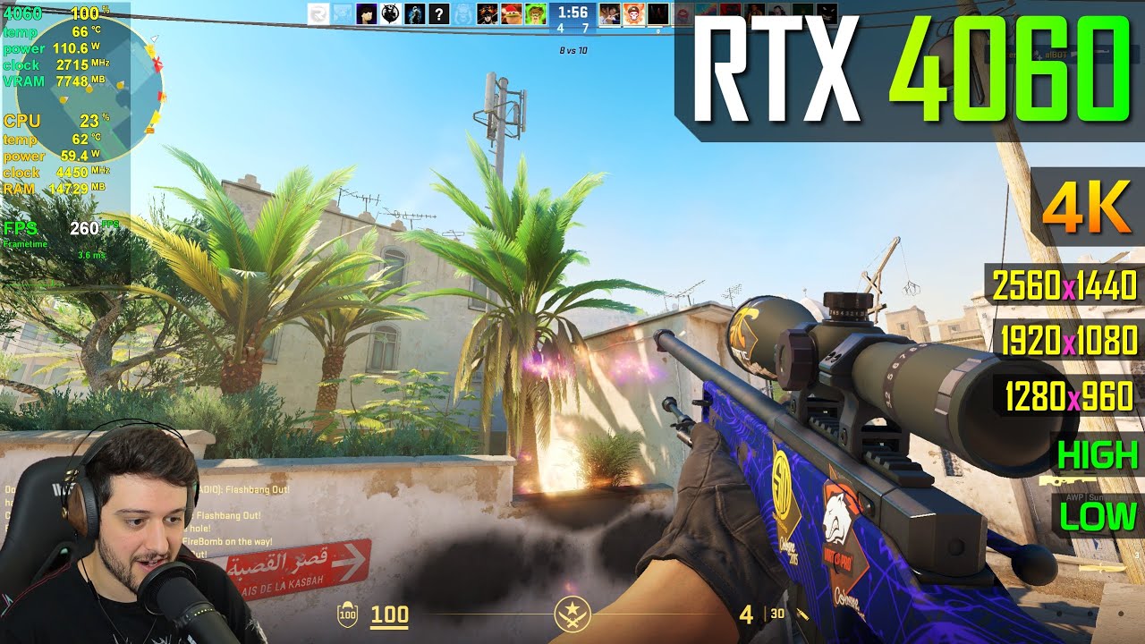 Counter Strike 2 на RTX 4060 8 ГБ