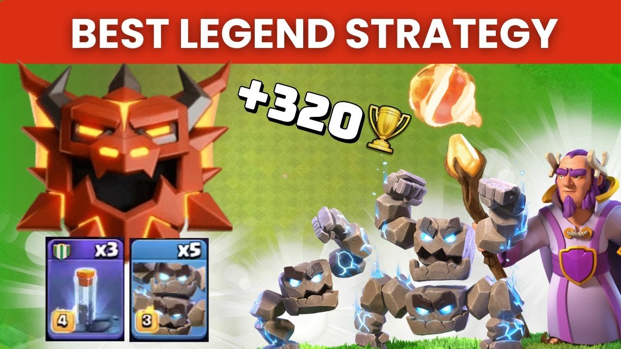 METEOR Golem STRAT Wrecks bases in Legends....!!! #COC#Legendleague#meteorgolem#totemspell